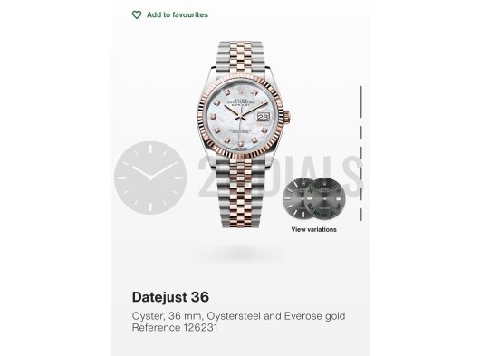 Rolex datejust 36 mop diamond