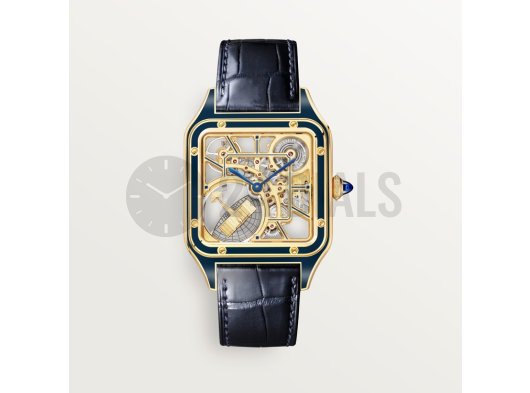 Santos-Dumont Micro Rotor Frame Large Yellow Gold/Blue Lacquer WHSA0031  limited only 150 pieces/limitli