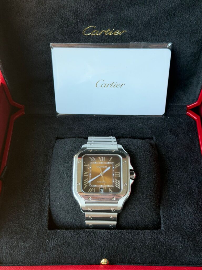 Cartier Santos Large Chocolate Ref. Wssa0064 (2025) Lüks Saat İlanı - Görsel 2