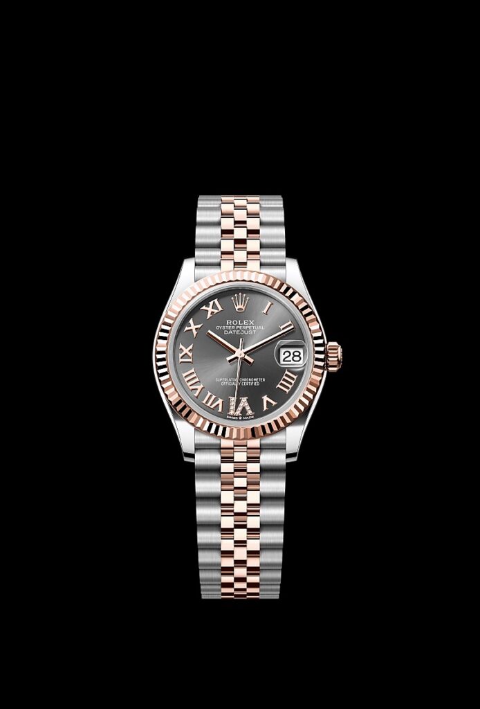 Rolex Datejust UNWORN Datejust 31mm Black Roman Dial Two Tone Rose Gold